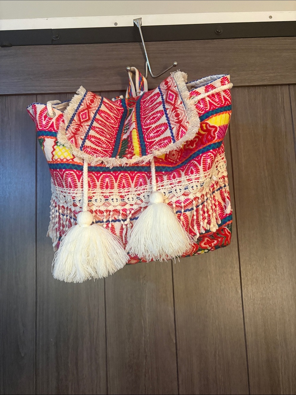 Boho Embroidered Tassel Shoulder backpack from Jen & Co